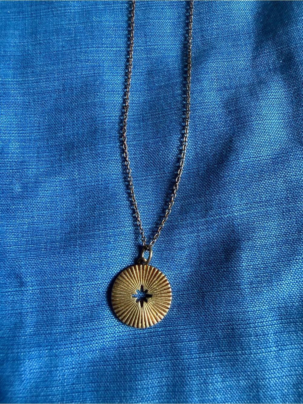 Goldtone Sunburst Pendant Necklace